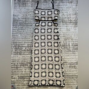 Crochet Cream & Black Summer Dress